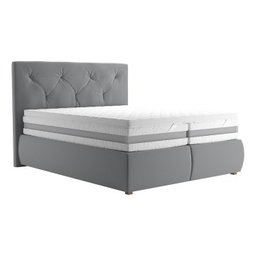 Boxspring krevet s madracem i topperom ELEN 160x200 cm siva