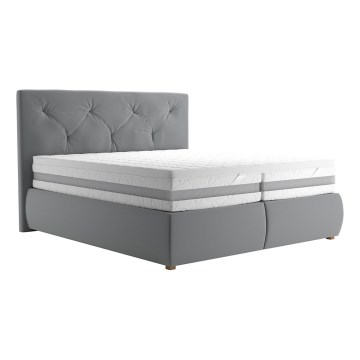 Boxspring krevet s madracem i topperom ELEN 180x200 cm siva