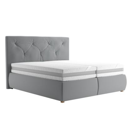 Boxspring krevet s madracem i topperom ELEN 180x200 cm siva