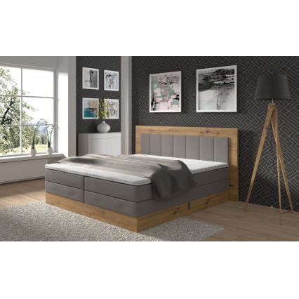 Boxspring krevet s madracima i nadmadracem sa spremištem JASMINE 180x200 cm siva