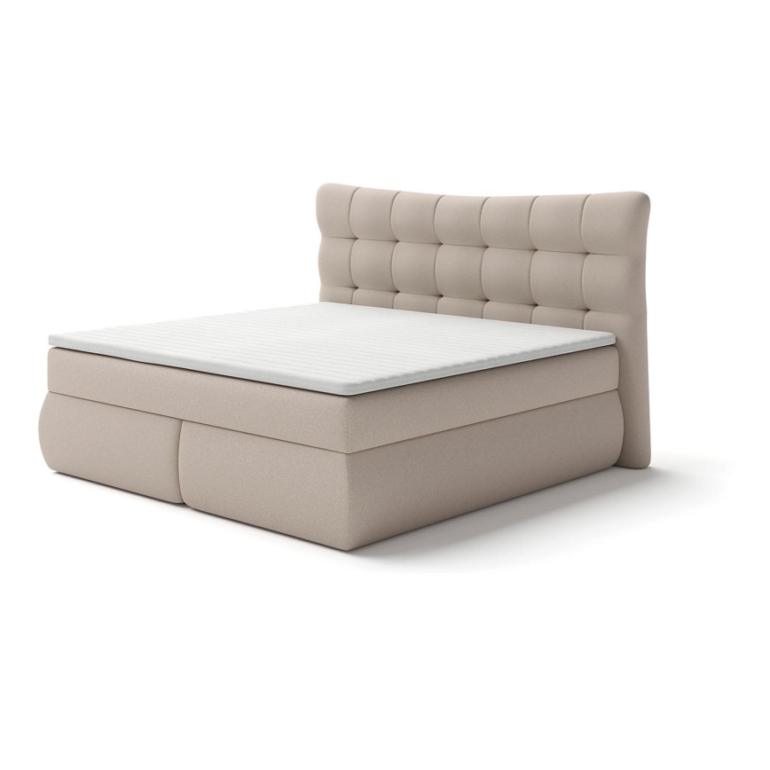 Boxspring krevet s madracima i topperom SOFIA 180x200 cm bež