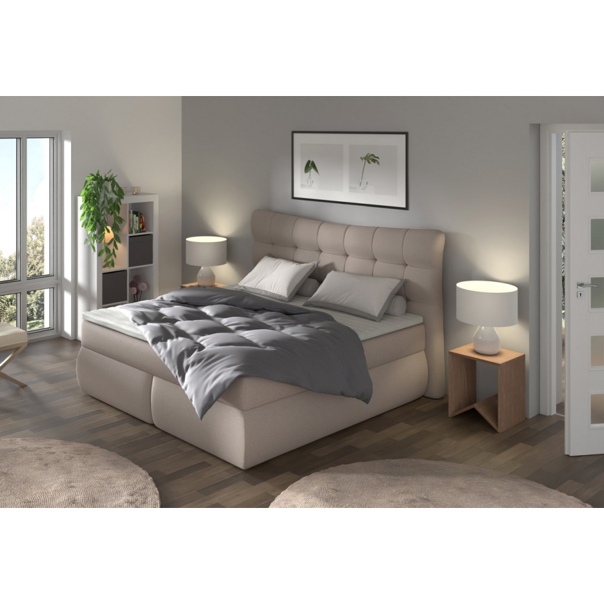 Boxspring krevet s madracima i topperom SOFIA 180x200 cm bež