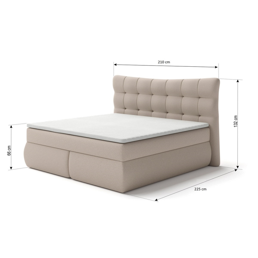 Boxspring krevet s madracima i topperom SOFIA 180x200 cm bež