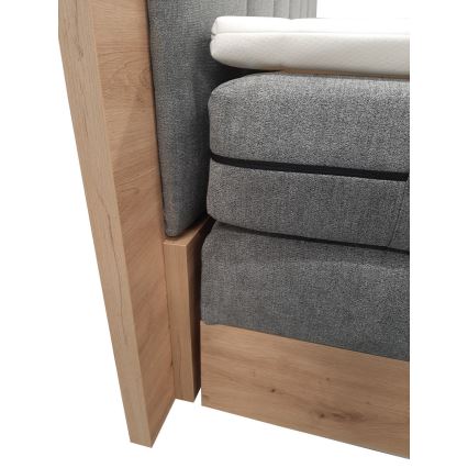 Boxspring krevet s madracima, topperom i prostorom za pohranu JASMINE 180x200 cm siva