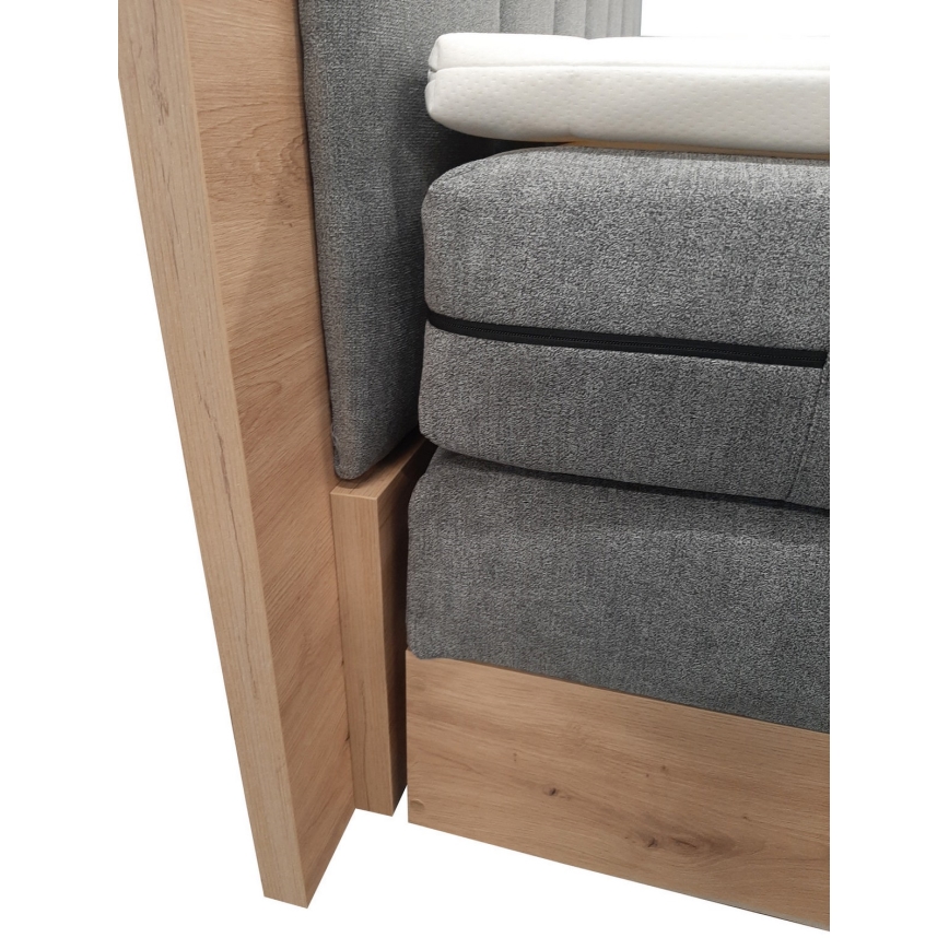 Boxspring krevet s madracima, topperom i prostorom za pohranu JASMINE 180x200 cm siva