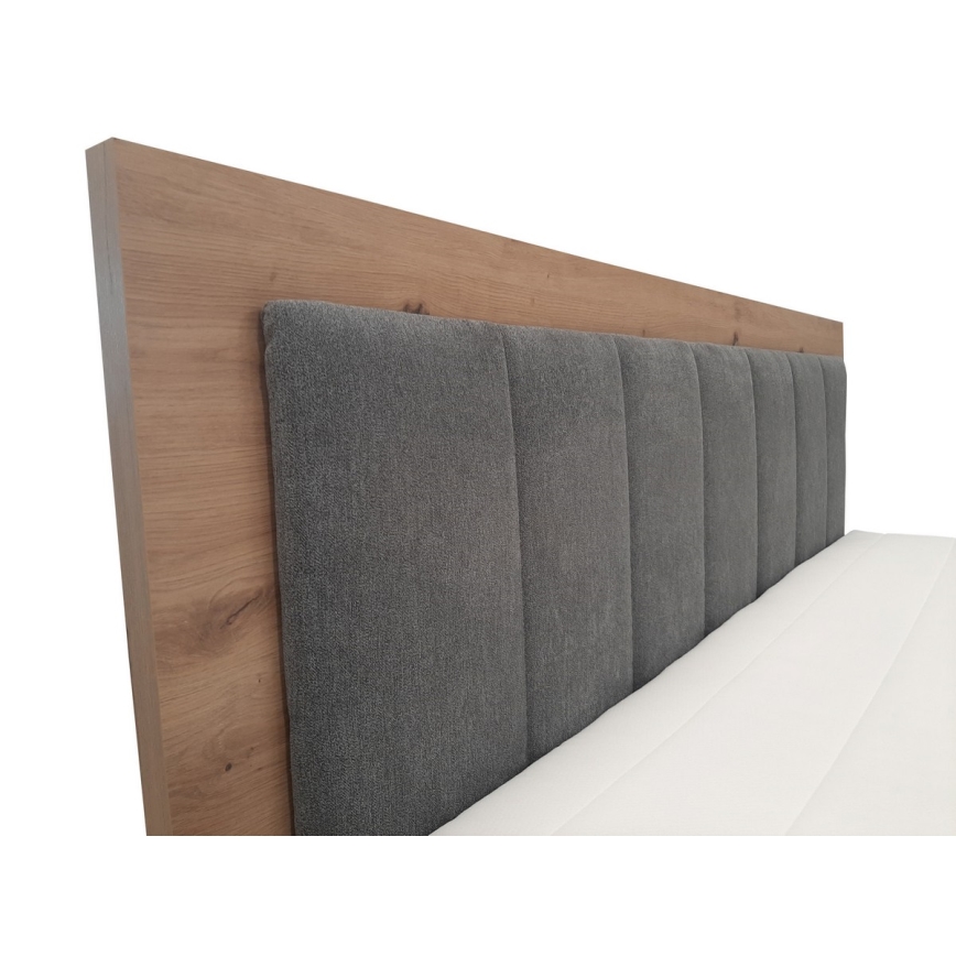 Boxspring krevet s madracima, topperom i prostorom za pohranu JASMINE 180x200 cm siva