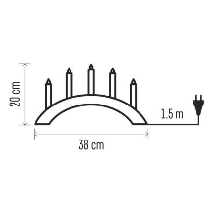 Božićni svijećnjak 5xE10/15W/230V bijela