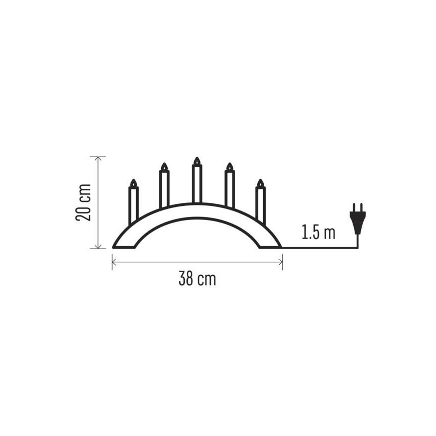 Božićni svijećnjak 5xE10/15W/230V bijela