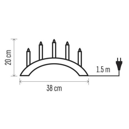 Božićni svijećnjak 5xE10/15W/230V siva