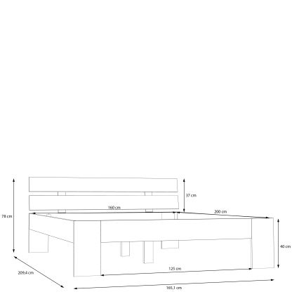 Bračni krevet PIROA 160x200 cm bež