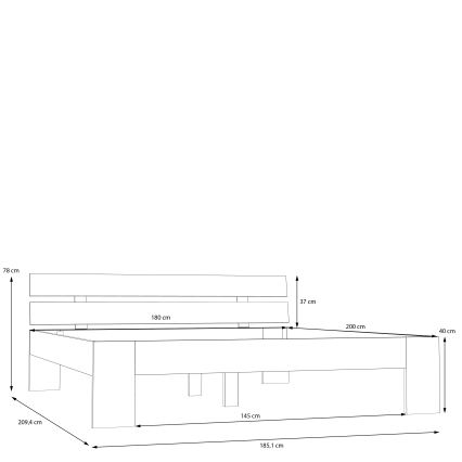 Bračni krevet PIROA 180x200 cm bež