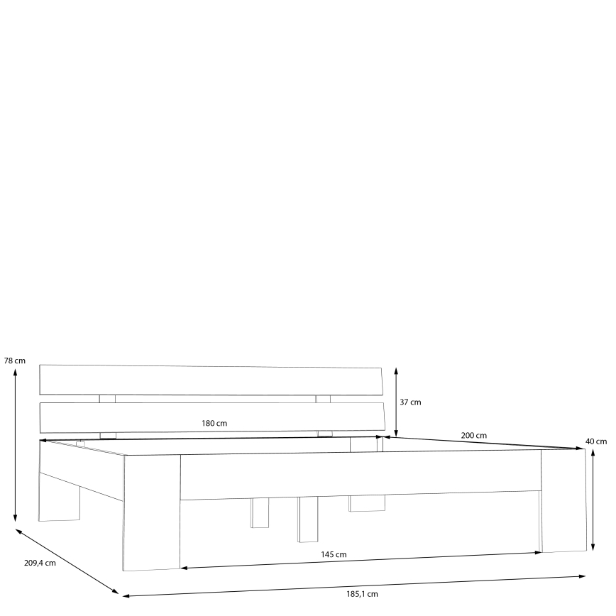 Bračni krevet PIROA 180x200 cm bež