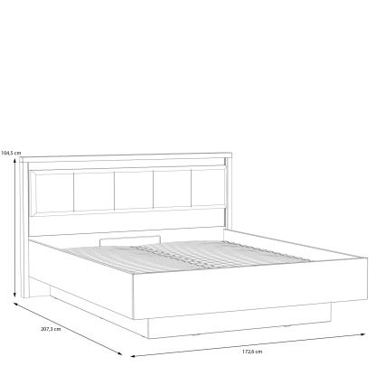 Bračni krevet s spremištem OREN 160x200 cm smeđa/crna