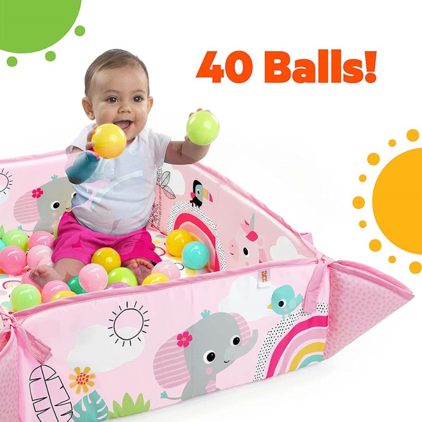 Bright Starts - Dječja dekica za igru 5u1 YOUR WAY BALL PLAY 3xAA ružičasta