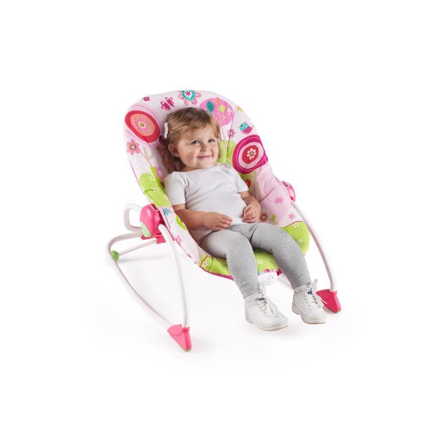 Bright Starts - Dječja vibrirajuća ležaljka RASPBERRY GARDEN
