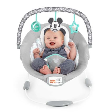 Bright Starts - Dječja vibrirajuća ležaljka s melodijom MICKEY MOUSE 3xLR14