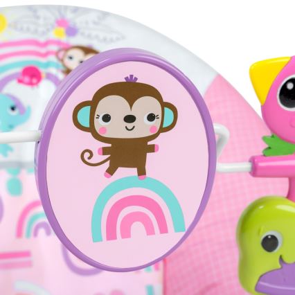 Bright Starts - Dječja vibrirajuća njihaljka PINK PARADISE 1xLR14