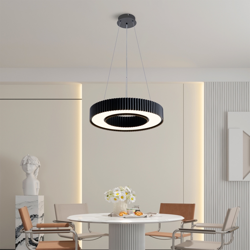 Brilagi - LED zatemnjiv luster na sajli LUMIX LED/48W/230V 3000-6000K crna Ø 50 cm + daljinski upravljač
