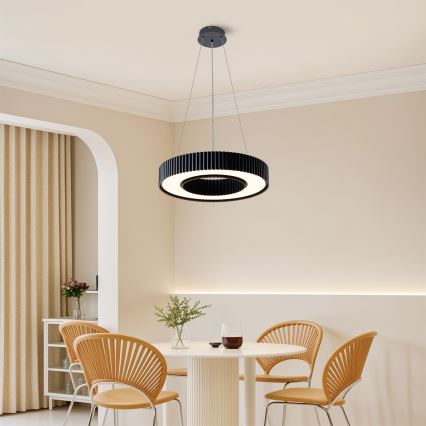 Brilagi - LED zatemnjiv luster na sajli LUMIX LED/48W/230V 3000-6000K crna Ø 50 cm + daljinski upravljač