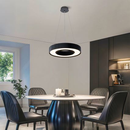 Brilagi - LED zatemnjiv luster na sajli LUMIX LED/48W/230V 3000-6000K crna Ø 50 cm + daljinski upravljač