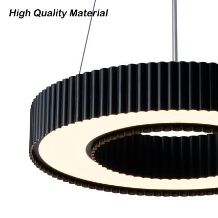 Brilagi - LED zatemnjiv luster na sajli LUMIX LED/48W/230V 3000-6000K crna Ø 50 cm + daljinski upravljač