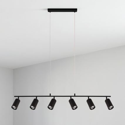 Brilagi - Crni luster na sajli SELE 6xGU10/30W/230V
