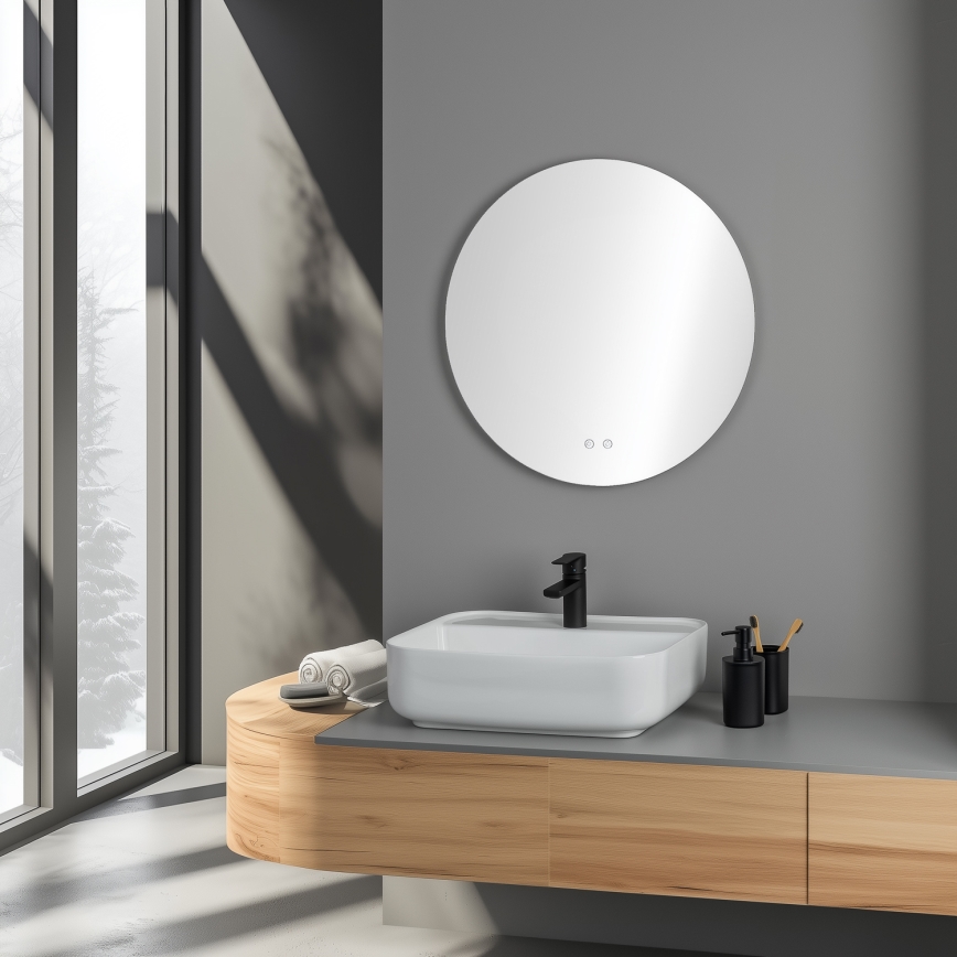 Brilagi - LED grijano kupaonsko ogledalo DEMI ECO LED/12W/230V Ø 60 cm IP44 CRI 90 prigušivo + CCT