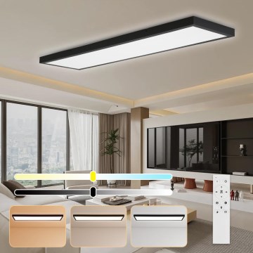 Brilagi - Dimmable Kupaonska Stropna Lampa FRAME SMART LED/50W/230V 30x120 cm 3000-6000K IP44 Crna + Daljinsko Upravljač