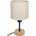 Brilagi - Dječja stolna lampa BOBO WOOD 1xE27/25W/230V hrast/crna/bež/točkice