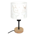 Brilagi - Dječja stolna lampa BOBO WOOD 1xE27/25W/230V hrast/crna/bijela/zečići