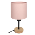 Brilagi - Dječja stolna lampa BOBO WOOD 1xE27/25W/230V hrast/crna/ružičasta