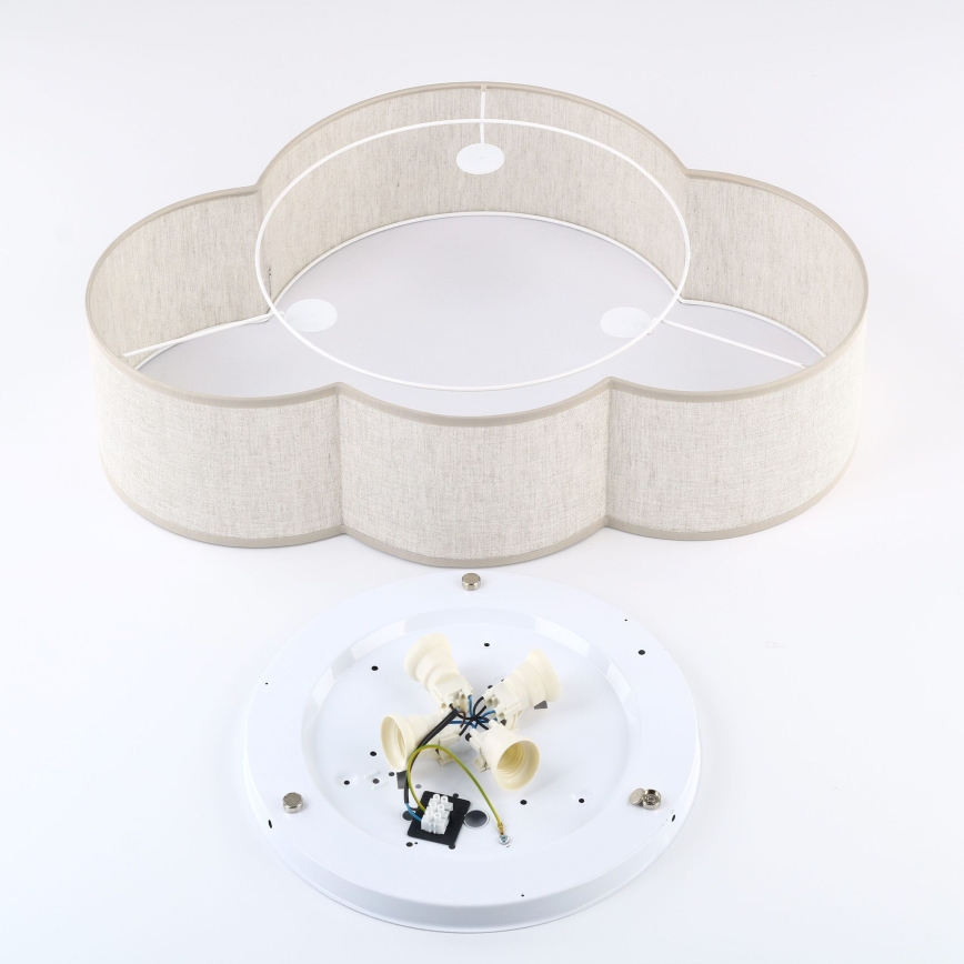 Brilagi - Dječja stropna svjetiljka NIMBUS LINEN 4xE27/15W/230V 46x63 cm bež