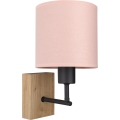 Brilagi - Dječja zidna lampa BOBO WOOD 1xE27/25W/230V hrast/crna/ružičasta