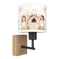 Brilagi - Dječja zidna svjetiljka BOBO WOOD 1xE27/25W/230V hrast/crna/bijela/ružičasta/vile