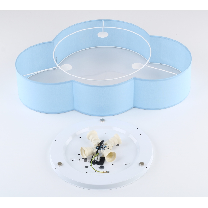 Brilagi - Dječje stropno svjetlo NIMBUS 4xE27/15W/230V 46x63 cm plava