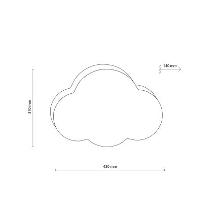 Brilagi - Dječje stropno svjetlo NIMBUS MINI 2xE27/15W/230V 31x43 bež
