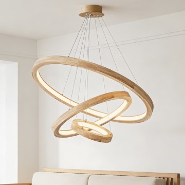 Brilagi - Drveni LED luster na sajli UMEA WOOD LED/45W/230V Ø 60 cm