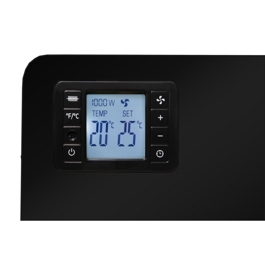 Brilagi - Električna konvektorska grijalica 1000/1300/2300W LCD/timer/TURBO/termostat crna + daljinski upravljač