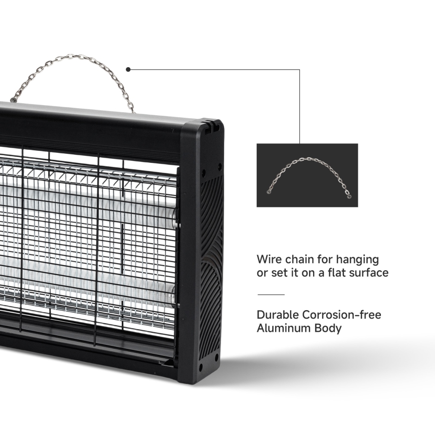 Brilagi - Električni lapač insekata 2xUV/10W/230V 60 m2 crni