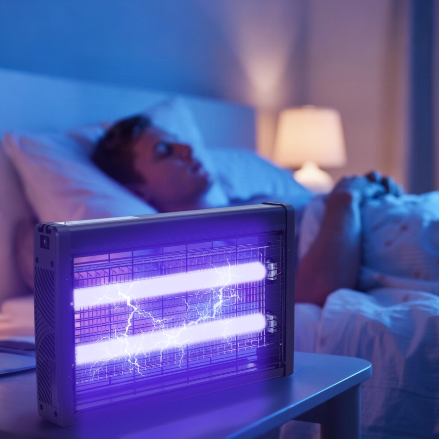 Brilagi - Električni lapač insekata 2xUV/18W/230V 100 m2 crne boje