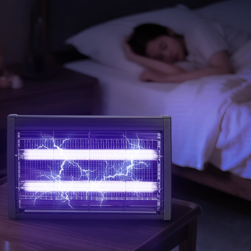 Brilagi - Električni lapač insekata 2xUV/18W/230V 100 m2 crne boje