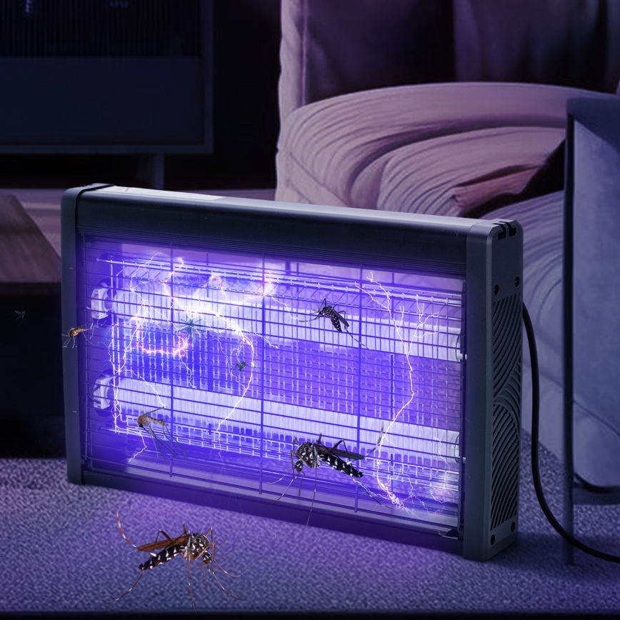 Brilagi - Električni lapač insekata 2xUV/18W/230V 100 m2 crne boje