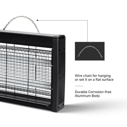 Brilagi - Električni lapač insekata 2xUV/18W/230V 100 m2 crne boje