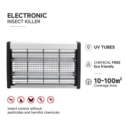 Brilagi - Električni lapač insekata 2xUV/20W/230V 100 m2