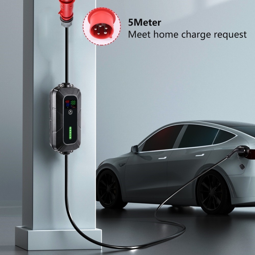 Brilagi - Putna stanica za punjenje EV za električne automobile FAST AC Type 2 16A/380V 11kW + utičnica 230V, 3,7kW 5m + torbica