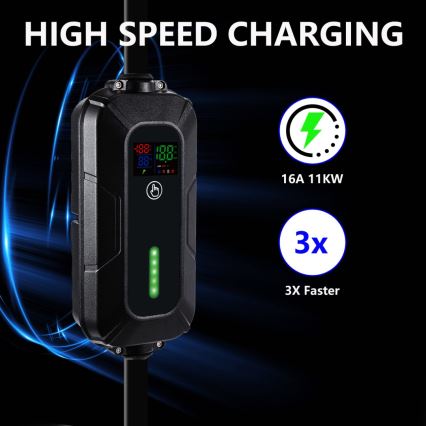 Brilagi - Putna stanica za punjenje EV za električne automobile FAST AC Type 2 16A/380V 11kW + utičnica 230V, 3,7kW 5m + torbica