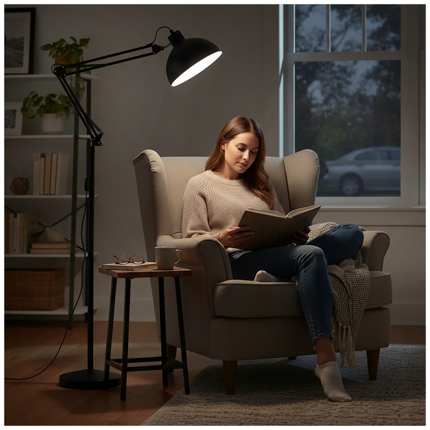 Brilagi - Fleksibilna podna lampa TASKER 1xE27/60W/230V 157 cm crna