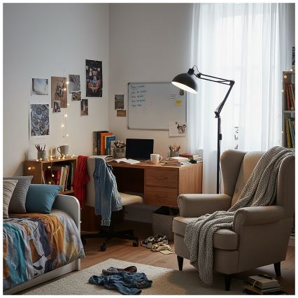 Brilagi - Fleksibilna podna lampa TASKER 1xE27/60W/230V 157 cm crna