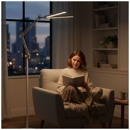 Brilagi - LED s mogućnošću prigušivanja, fleksibilna podna lampa VARIO LED/14W/230V 3000-6000K 157 cm bijela