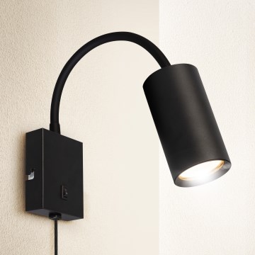 Brilagi - Fleksibilna zidna lampa s prekidačem SELE 1xGU10/30W/230V crna
